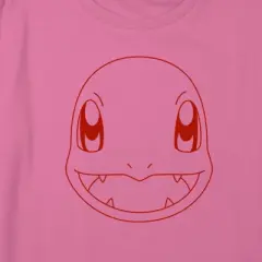 Girl's Pokemon Charmander Line Art Face Crop Top T-Shirt