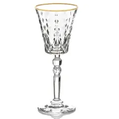 Lorren Home Trends Marilyn Gold White Wine Goblets, Set of 4
