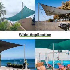 Yescom 8 Ft Sun Shade Sail Pole Post Canopy Awning Deck Patio Backyard with Pole Bracket Clamp Powder Patio Outdoor 96" Silver