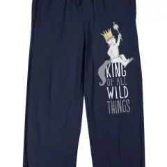 Where The Wild Things Are Literary King Of The Wild Things Men's Navy Sleep Pajama Pants