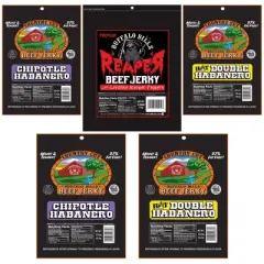 Buffalo Bills 10-pc Mostly Hot Jerky Christmas Sampler Gift Box (10 packs of mostly hot jerky)