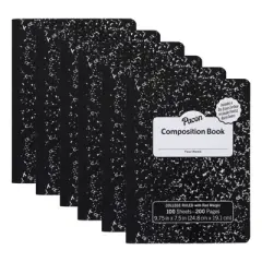 Composition Book - Black Marbles - 9/32 in Ruling with Red Margin 9-3/4" x 7-1/2" - 100 Sheets - Pack of 6