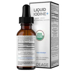 Codeage Iodine + - USDA Certified Organic, Vegan Liquid Iodine Drops, Mineral Solution - 2 fl oz