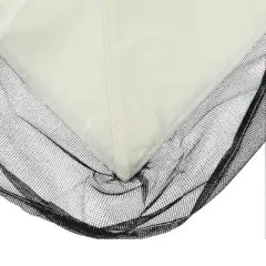 Sevobal Patio Umbrellas Patio Double Roof With Air Vent Gazebo Replacement Canopy Top Fabric For Lawn, Garden, Backyard, White, 150"*128.15"*85.83"