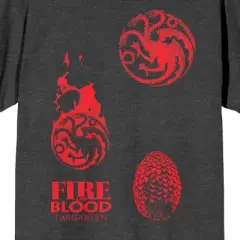 Game of Thrones Dragon Egg, Fire, Blood Women's Dark Gray Heather Graphic Tee
