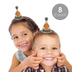 Big Dot of Happiness Nothin' but Net - Basketball - Mini Cone Baby Shower or Birthday Party Hats - Small Little Party Hats - Set of 8