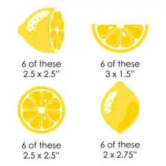 Big Dot of Happiness So Fresh - Lemon - Paper Straw Decor - Citrus Lemonade Party Striped Decorative Straws - Set of 24