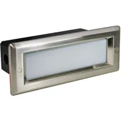 Nora 8 3/4" Wide Nickel Lensed Dimmable LED Step/Brick Light