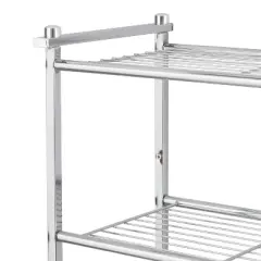 Two Tier Wall Mounting Rack with Towel Bar Silver - Organize It All