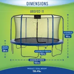 Skytric Round Trampoline Set with Premium Top-Ring Flex Frame Safety Enclosure System