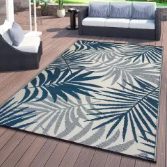 World Rug Gallery Modern Floral Reversible Plastic Outdoor Rugs