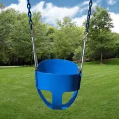 Gorilla Playsets Full Bucket Toddler Swing - Blue with Blue Chains