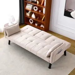 Racxily 70" Fold Sofa Bed, Convertible Futon Couch Sleeper Sofa, Loveseat Sofas with Cup Holder, for Living Room, Apartment