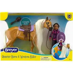 Breyer Animal Creations Breyer Freedom Series 1:12 Scale Model Horse Set | Charm & Western Rider Gabi