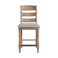 Set of 2 24" Highland Ladderback Cushion Seat Counter Height Barstools Sandwash - Intercon
