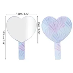 Unique Bargains Heart Shape Cosmetic Mirror Assorted Color 1 Pc