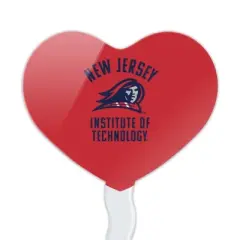 New Jersey Institute of Technology Highlanders Logo Heart Love Cupcake Picks Toppers Decoration Set of 6