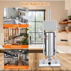 Garvee Sausage Stuffer, Manual 22Lbs/10L Sausage Maker Machine, Meat Stuffer with Dual Speed, Stainless Steel Sausage Filler with 4 Stuffing Tubes