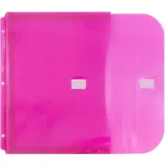 JAM Paper 9 3/4'' x 13'' 12pk Plastic 3 Hole Punch Binder Envelopes, Hook & Loop Closure, 1" Expansion