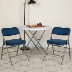 Flash Furniture HERCULES Series Metal Folding Chairs with Padded Seats | Set of 4 Metal Folding Chairs