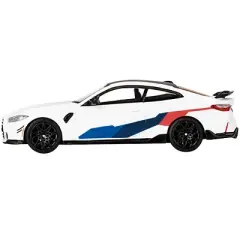 BMW M4 M-Performance (G82) Alpine White w/Carbon Top and Graphics Ltd Ed 1/64 Diecast Model Car by True Scale Miniatures