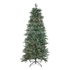 Northlight Real Touch&trade;️ Pre-Lit Washington Frasier Fir Slim Artificial Christmas Tree - 7.5' - Clear Lights