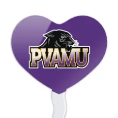 Prairie View A&M Primary Logo Heart Love Cupcake Picks Toppers Decoration Set of 6