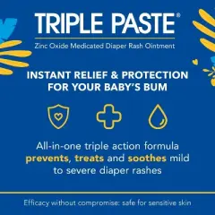 Triple Paste Zinc Oxide Diaper Rash Cream 2 Oz