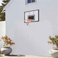 YONWAY Wall Mounted Basketball Hoop with 45" x 29" Shatter Proof Backboard, Durable Rim and All-Weather Net for Indoor and Outdoor Use, Colorful
