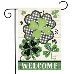 Briarwood Lane Patterned Shamrocks Welcome Garden Flag