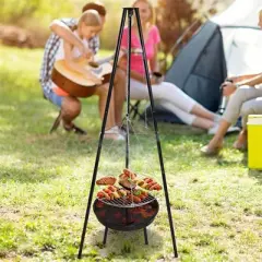 Topteng Fire Pit BBQ Grill for Camping
