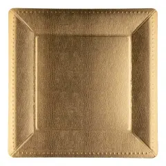 Smarty Had A Party 13" Gold Square Edge Disposable Paper Charger Plates - 120 pcs