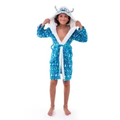 Sleep On It Boys Yeti Monster Plush Fleece Robe with 3D Character Hood