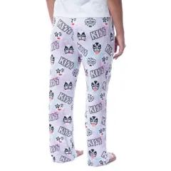 KISS Womens' All Over Band Logo and Faces Pastel Tie Dye Pajama Sleep Pants Multi