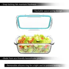 Hastings Home Glass Food Storage Containers With Snap Shut Lids - Clear, 10-pc
