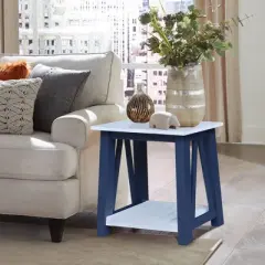 Surrey Side Table Blue/Antique Chalk - International Concepts