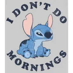 Men's Lilo & Stitch I Don't Do Mornings Light Blue Sweatshirt