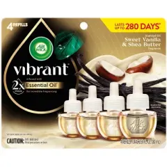 Air Wick Vibrant Plug-in Scented Oil Air Freshener Refills - Sweet Vanilla & Shea Butter - 4pk
