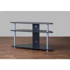 Orbit and Silver TV Stand for TVs up to 40" Black/Silver - Baxton Studio