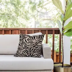 18"x18" Deny Designs Daily Regina Designs Zebra Outdoor Throw Pillow