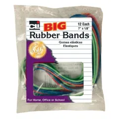 CLN Charles Leonard Big Rubber Bands 7" x 1/8" 12 packs of 12 (CHL56317) CHL56317-12