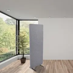 Stand Up Desk Store ReFocus Raw Freestanding Acoustic Desk Divider Privacy Panel to Reduce Noise and Visual Distractions