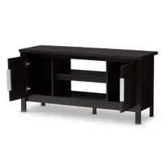 Marley Modern and Contemporary Finished TV Stand for TVs up to 47" Dark Brown - Baxton Studio