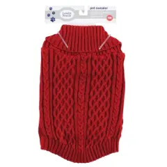 Luvable Friends Dogs and Cats Cableknit Pet Sweater, Red
