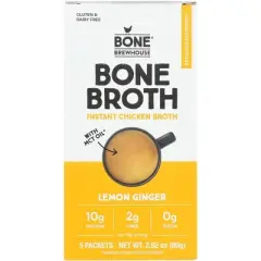 Bone Brewhouse Bone Broth Chicken Lemon Ginger - Case of 9 - 2.82 oz