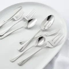 45pc Sussex Flatware Set Silver - Threshold&trade;: Stainless Steel Silverware, Service for 8, Dishwasher-Safe