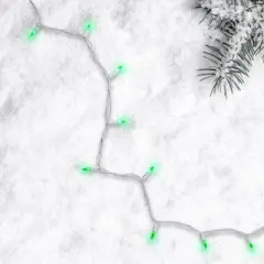 Northlight LED Mini Christmas Lights - Green - 16.25' White Wire - 50ct