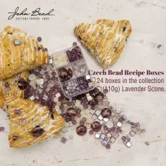 John Bead Recipe Box Mixed Glass Beads Lavender Scone, 110g