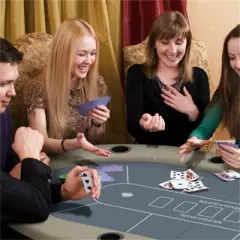 YONWAY  Poker Table Foldable, 70" Oval Blackjack Casino Texas Holdem Poker Game Table for 10 Players with Cup Holders, Blue and Brown