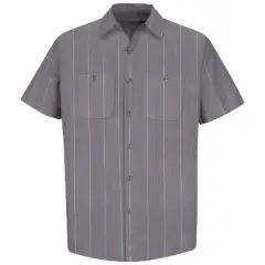 Red Kap&reg; Men's Short Sleeve Industrial Stripe Work Shirt